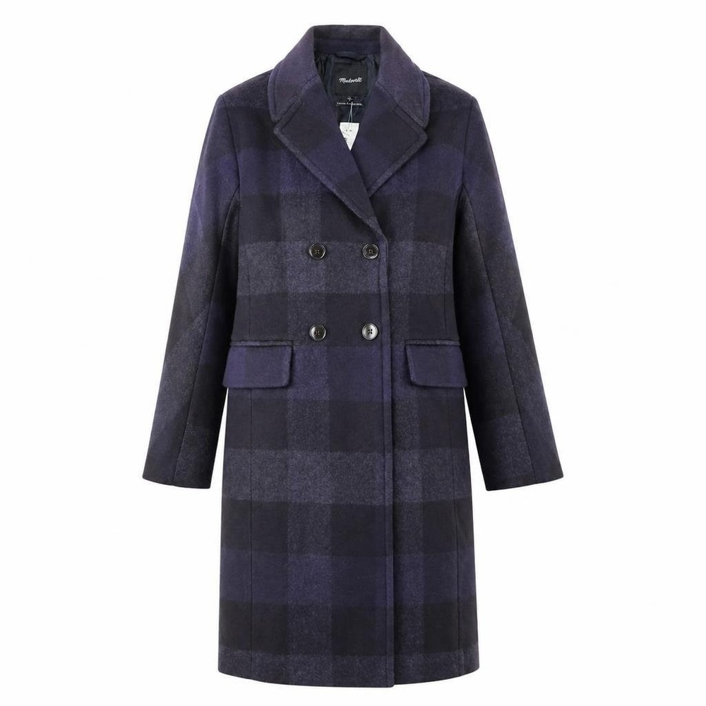 Madewell Coat Womens 6 The Gianna Plaid Insuluxe Overcoat Trench Wool Cashmere
